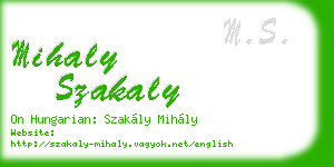 mihaly szakaly business card